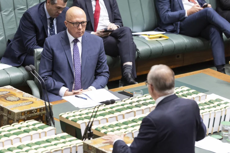 Opposition Leader Peter Dutton used his first question in parliament to tie migration to inflation